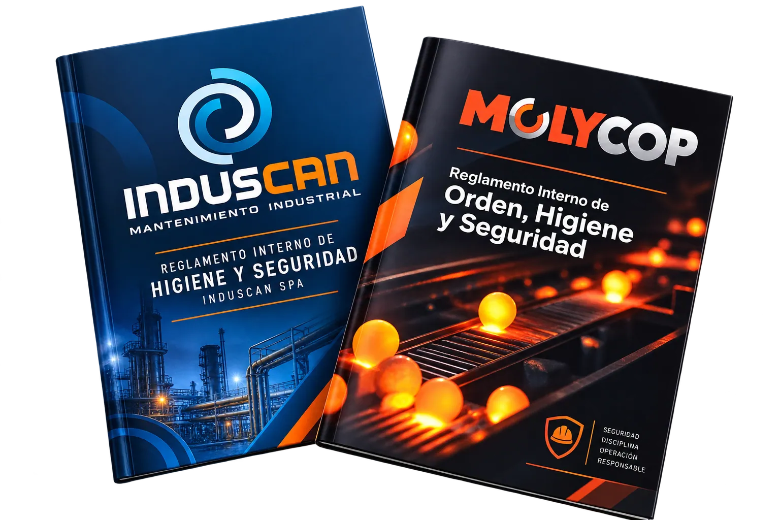 Reglamentos corporativos impresos para MOLYCOP e INDUSCAN por Gráfica SF